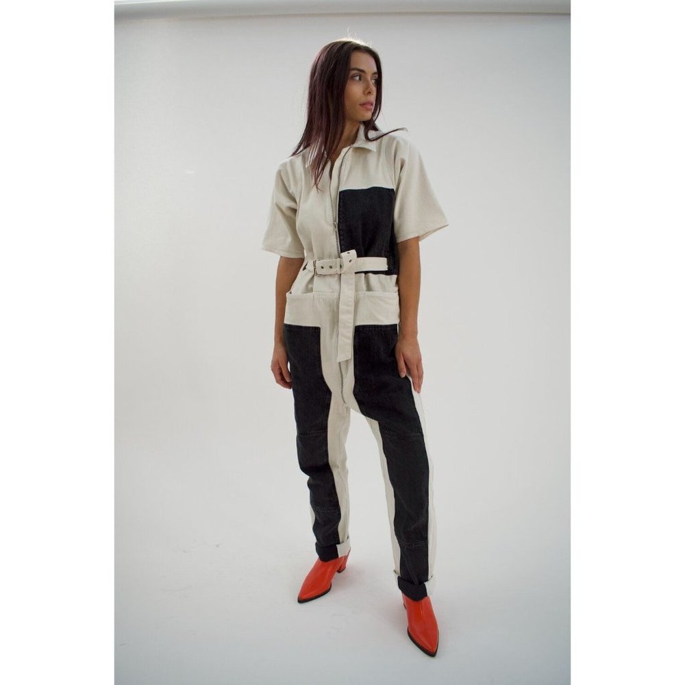 Rachel Comey Handy Jumpsuit Dirty White/Washed Bla - Picture 2 of 10